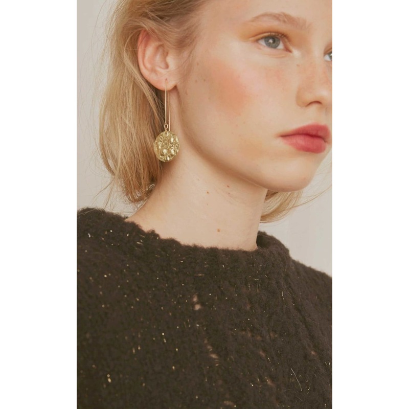 Hammered Coin Drop earring