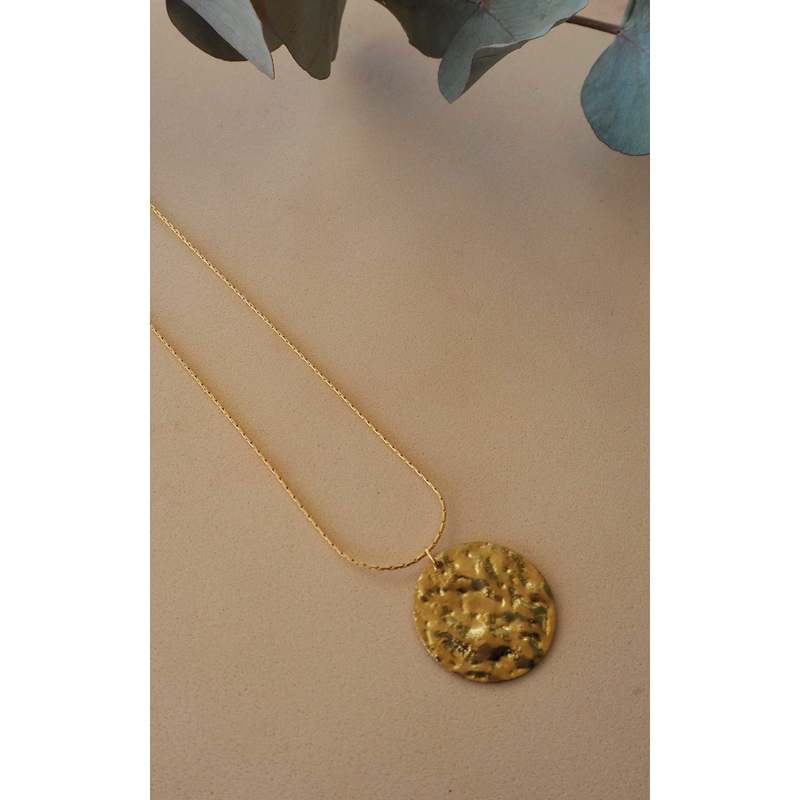 Hammered Gold Coin Necklace