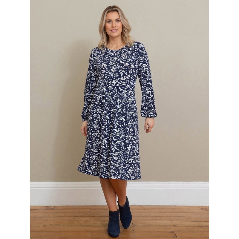 Arne jersey dress garden birds 6