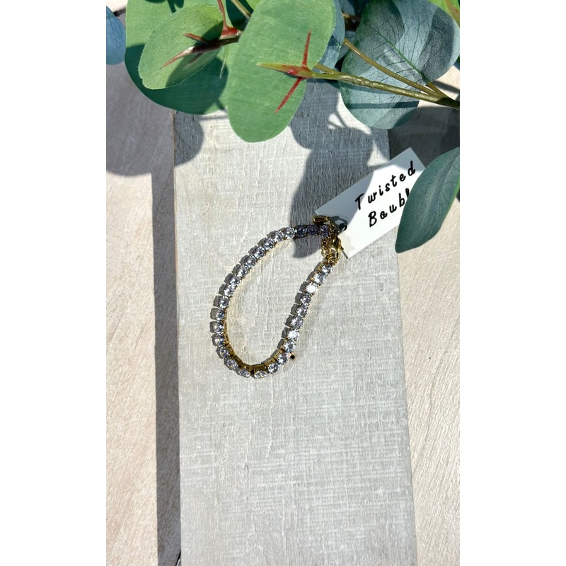 Twisted Baubles- Cubic Stones Tennis Bracelet