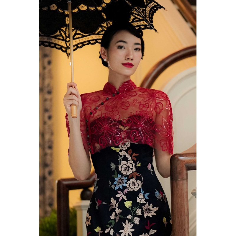 Xue Qin Qipao Cape Only (Red) XS Red