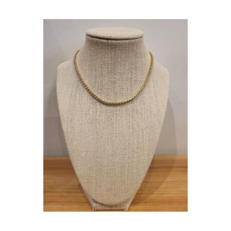 Twisted Baubles- Small Cubic Zirconia Tennis Necklace 13.5″