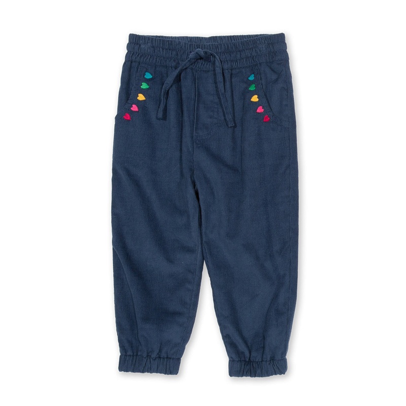 Cosy cord pull ups navy 0-3 months