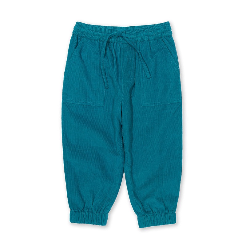 Cosy cord pull ups teal 0-3 months
