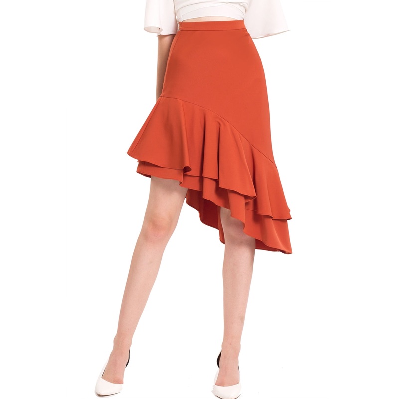 Derliiwa Skirt (Rust Orange) XS Rust Orange