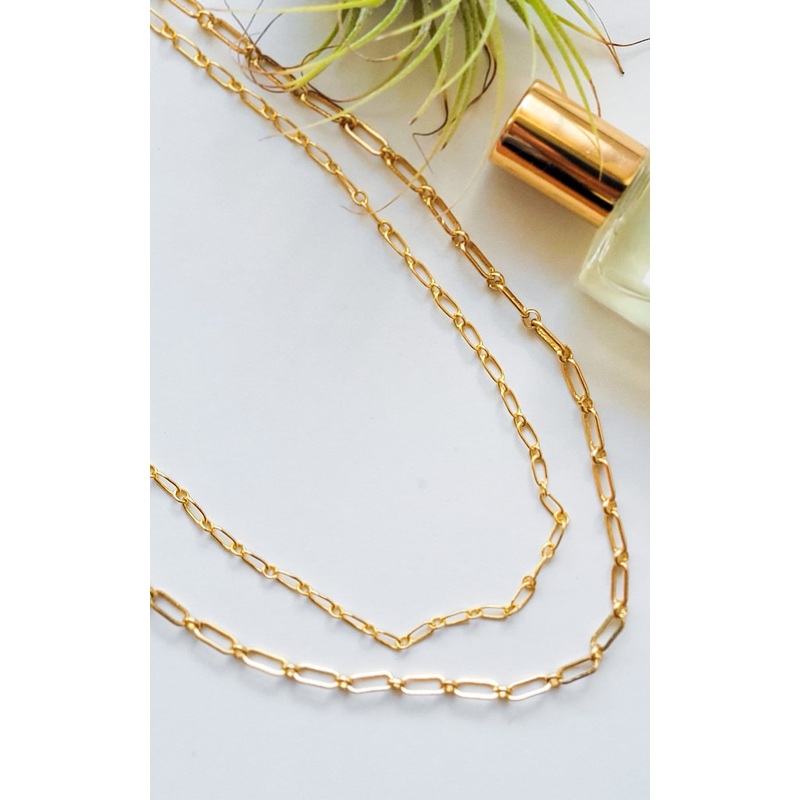 Twisted Baubles- Double Paperclip Necklace