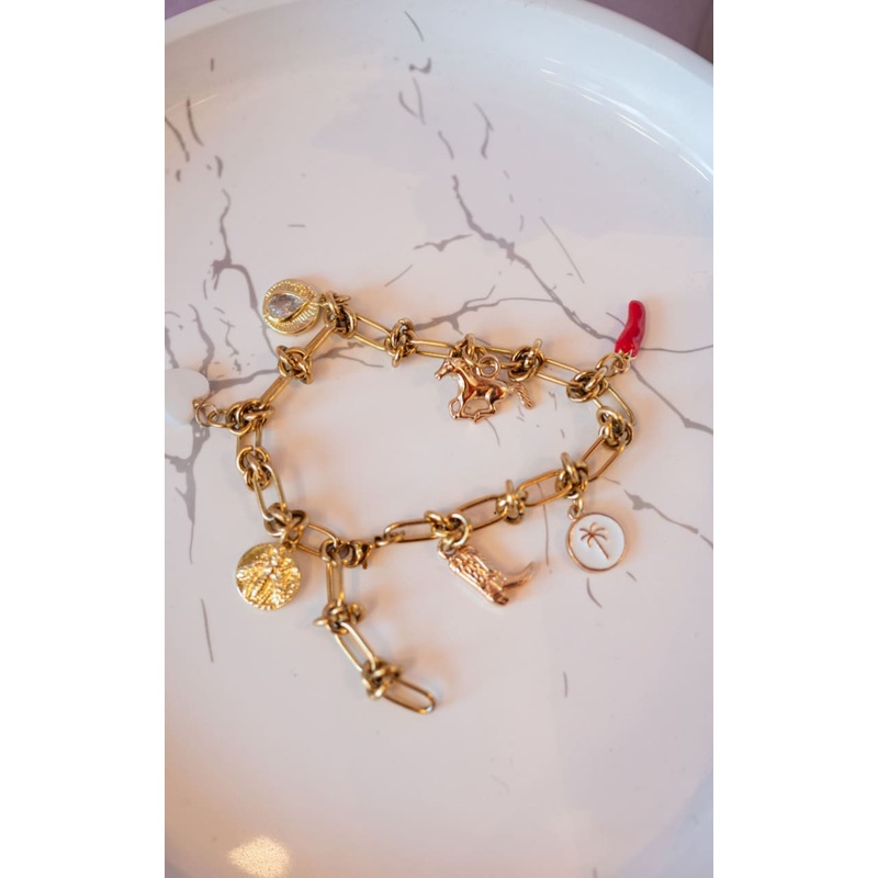 Twisted Baubles- Charm Knot Bracelet