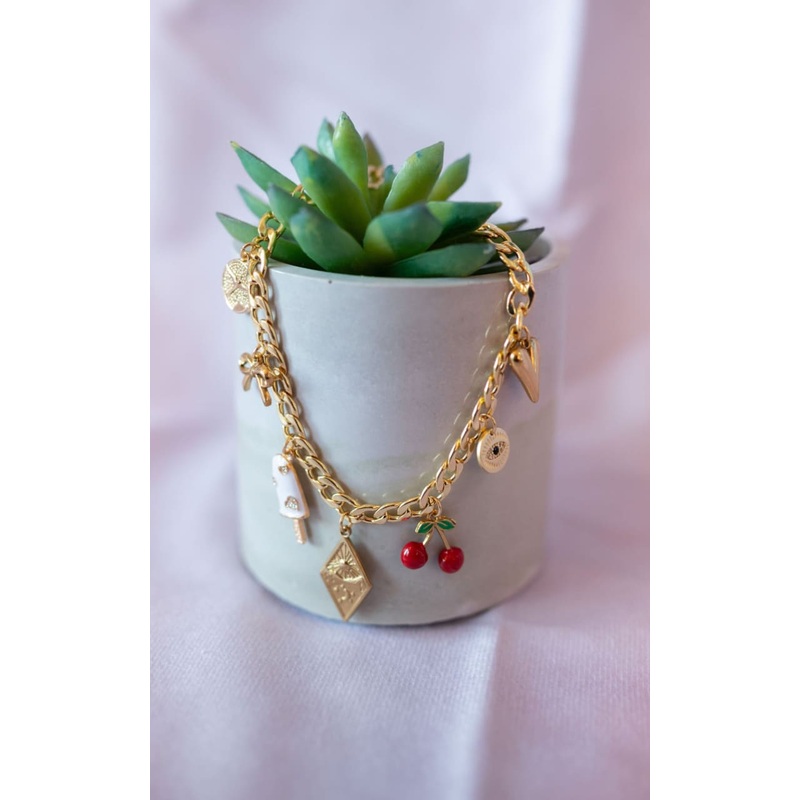Twisted Baubles- Cherry Pop Charm Necklace