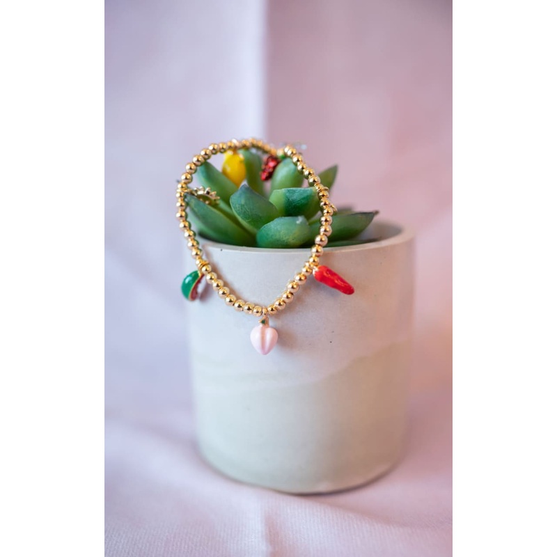 Twisted Baubles- Summer Fruit Beaded Stretch Bracelet