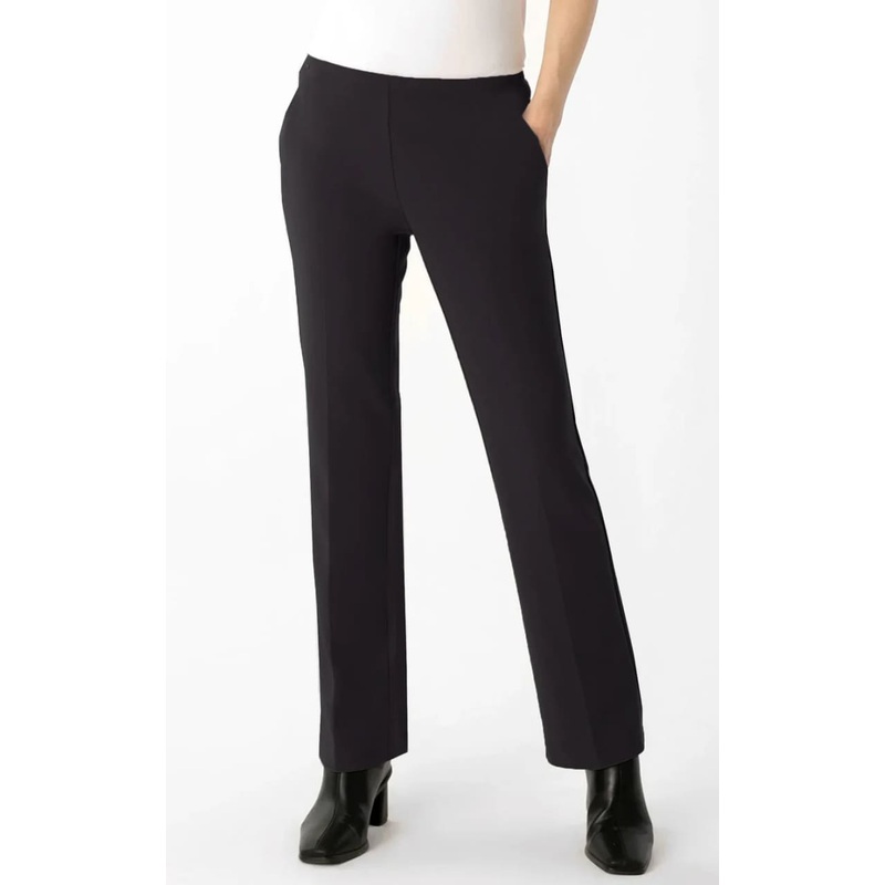 Lisette- Jolie Crepe 30″ Wide Leg Pant with Pockets in Black 0