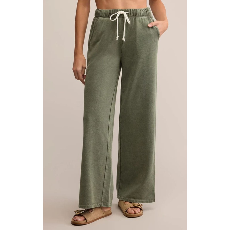 Z SUPPLY- Hunter French Terry Knit Pant in Hunter Green XS