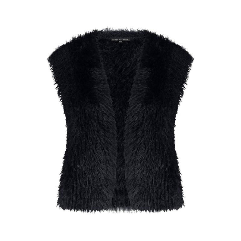 Tramontana – Hairy Yarn Vest in Black S/M