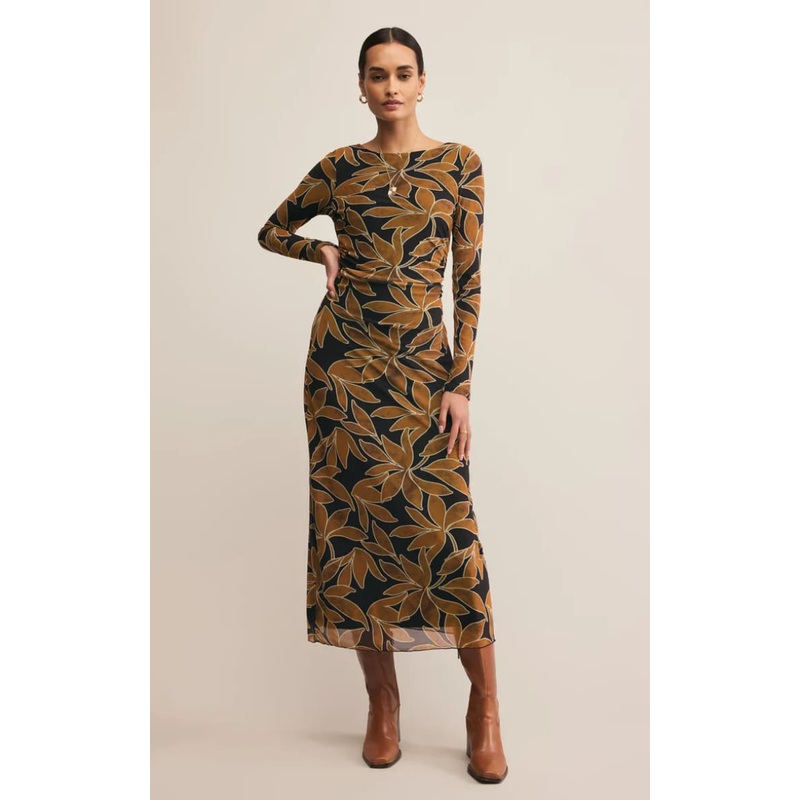 Z SUPPLY – Spellbound Mesh Floral Maxi Dress in Coconut XS