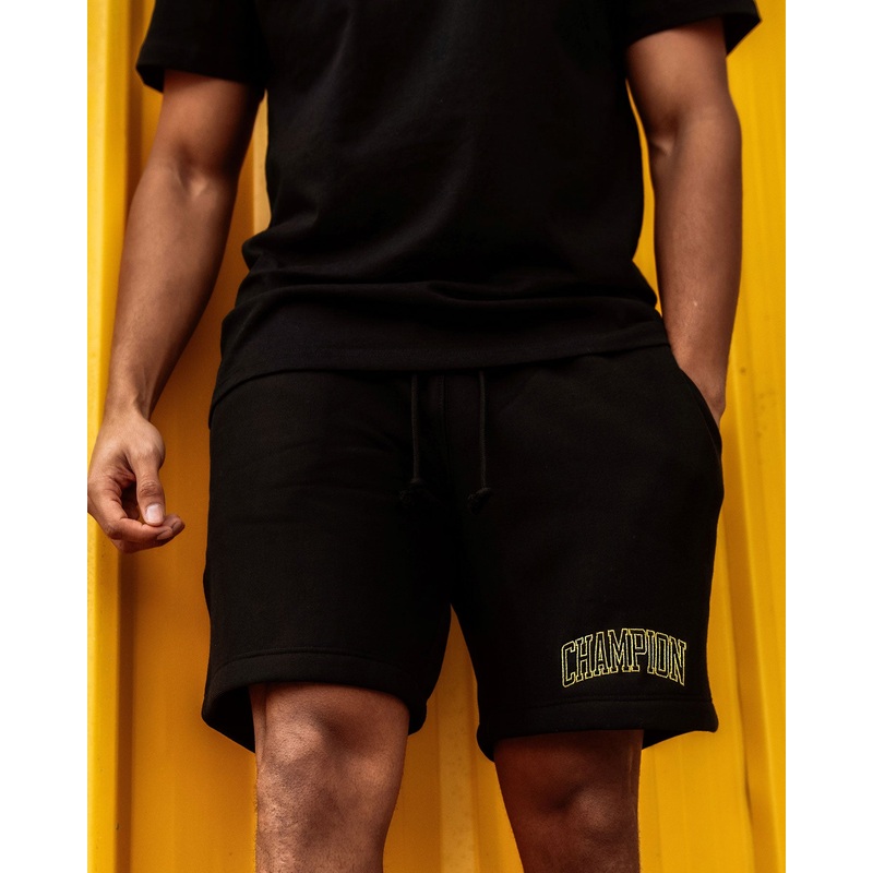 Champion Reverse Weave Varsity Shorts Black S
