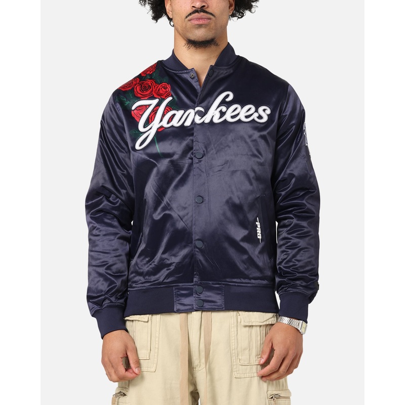 Pro Standard New York Yankees Roses Satin Jacket Navy S