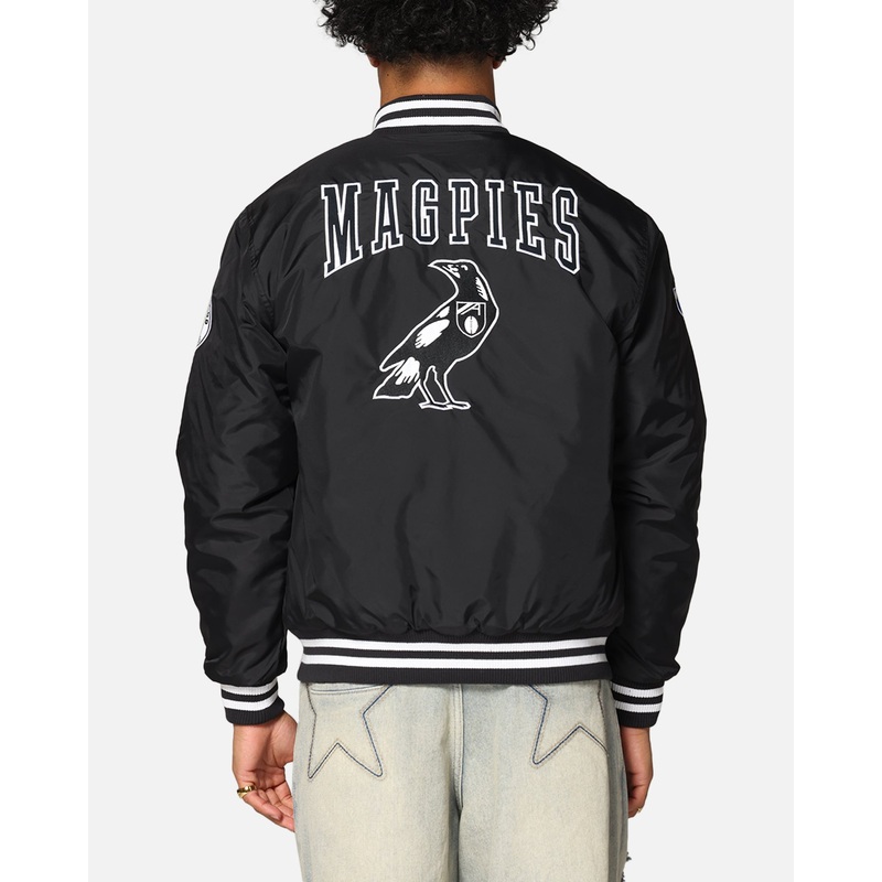 Mitchell & Ness Collingwood Magpies Team Bomber Jacket Solid Black S