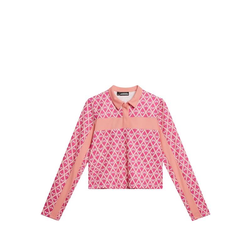 Zahara Long Sleeve Polo / Geo Fuchsia Purple Geo Fuchsia Purple L