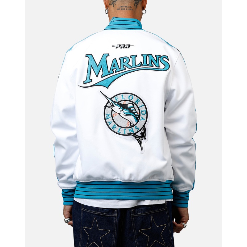 Pro Standard Florida Marlins Double Knit Jacket White S