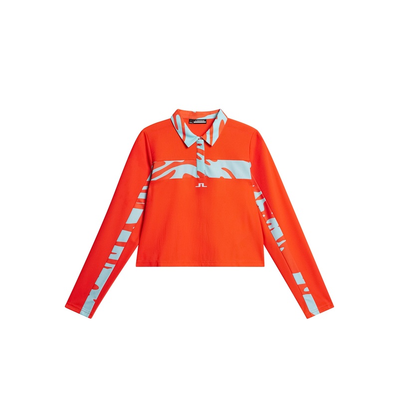 Zahara Long Sleeve Polo / Tangerine Tango Tangerine Tango L
