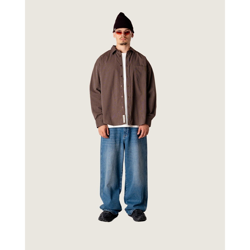 WBJong Stripe shirt – Brown XS