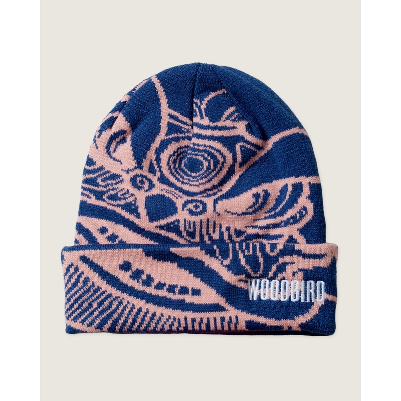 WBYan Lion JQ Fold Beanie – Blue-Pink One Size