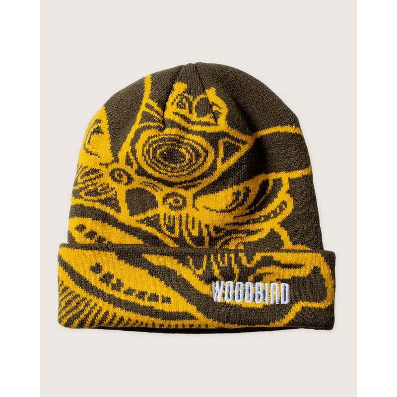 WBYan Lion JQ Fold Beanie – Dark Brown-yellow One Size