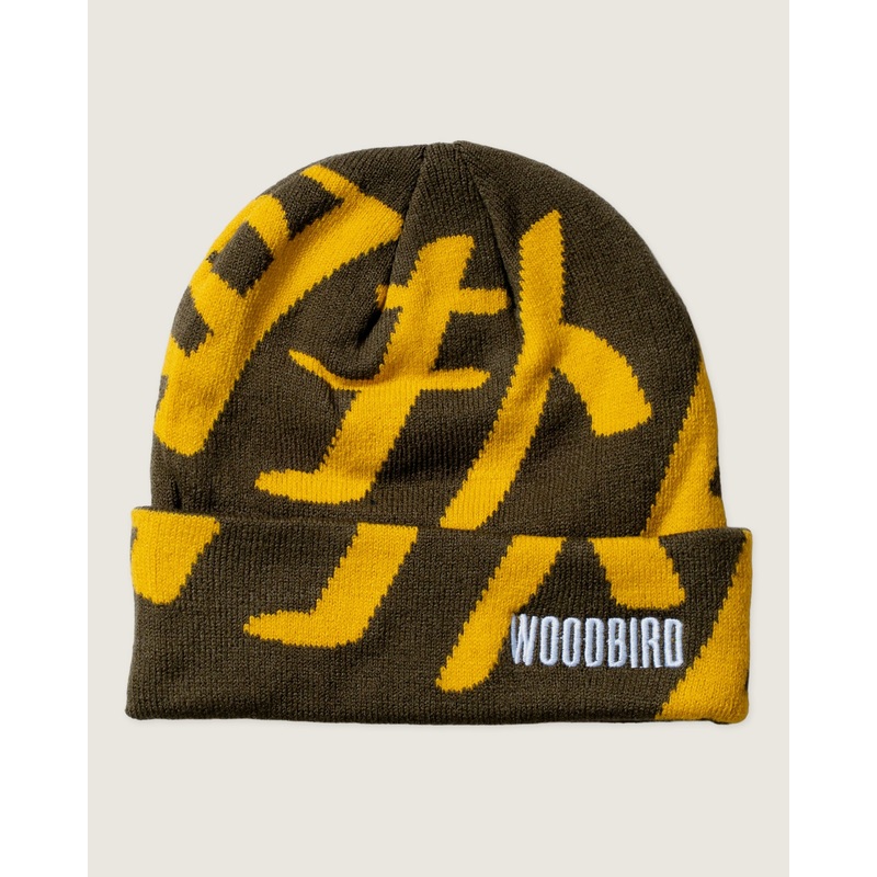 WBYan Sumo JQ Fold Beanie – Dark Brown-yellow One Size