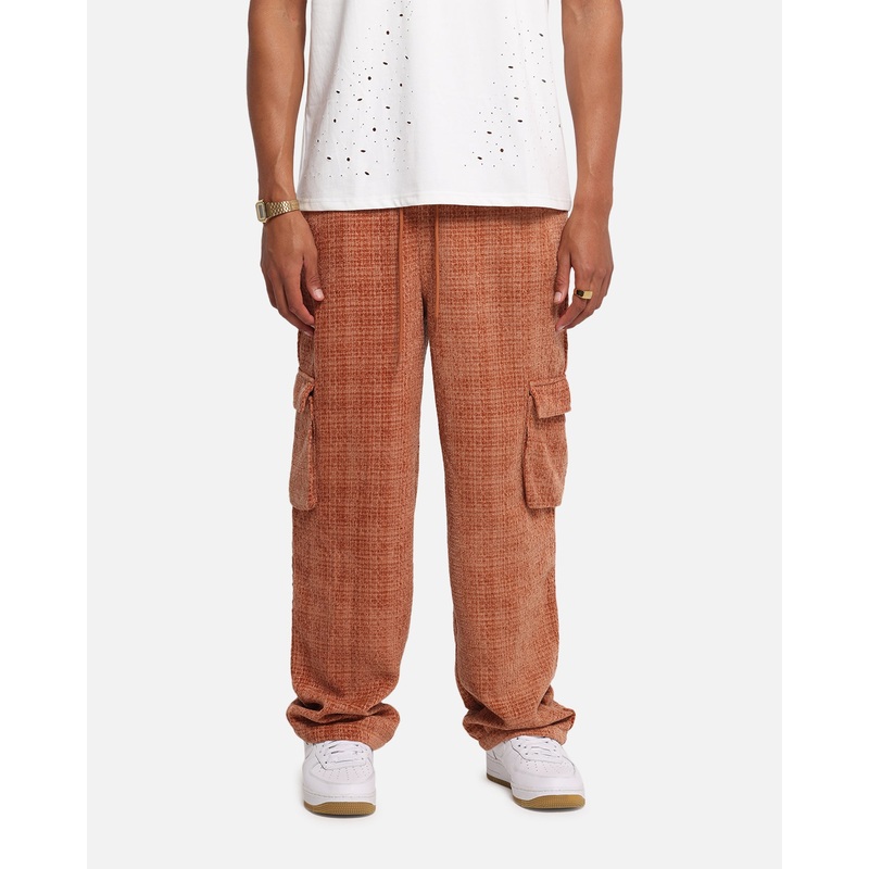 XXIII Boucle Tweed Cargo Pants Rust S