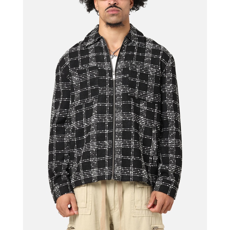 XXIII Boucle Tweed Zip Jacket Black/White S