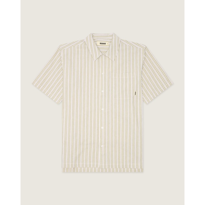 WBBanks Stripe Linen Shirt – Light Sand XS