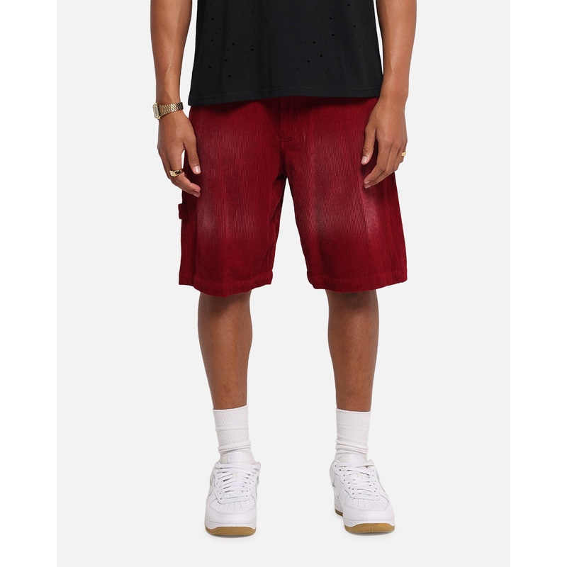 XXIII Corduroy Wash Jorts Burgundy 28