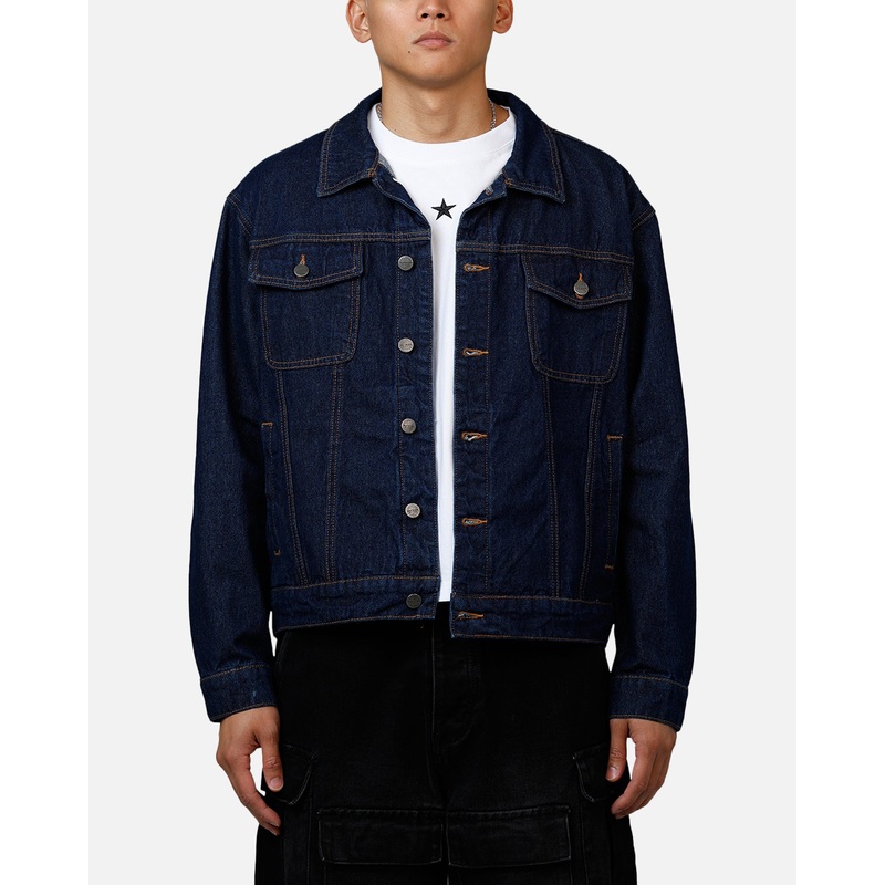 Saint Morta Boxy Denim Jacket Indigo/Tan S