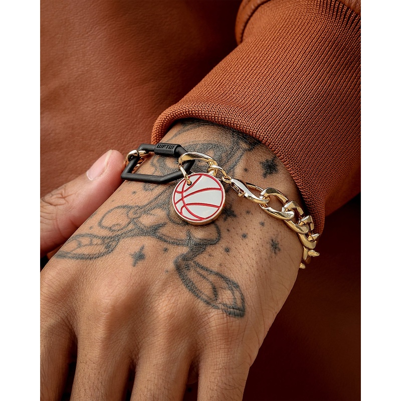 Wild for the Weekend Slam Dunk Basketball Bracelet Black/Gold/Red ONE