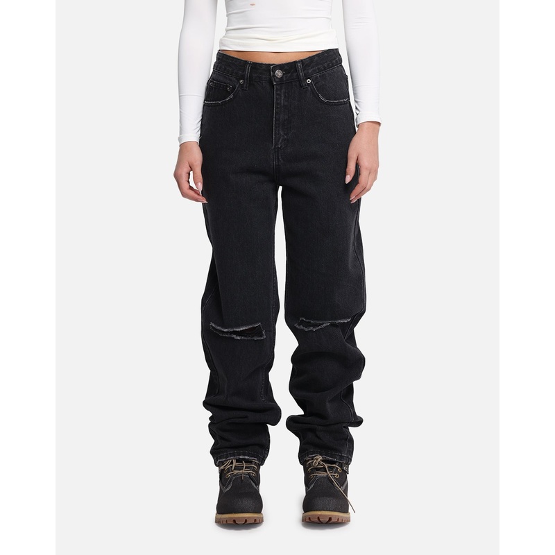 XXIII Women’s Straight Leg Jeans Washed Black 6