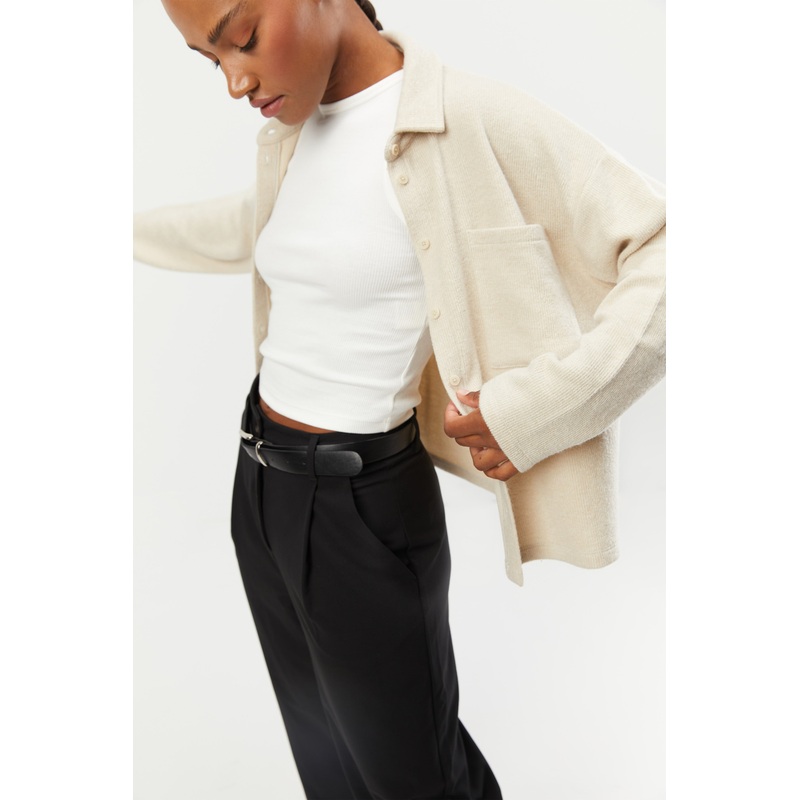 BUTTON UP SHIRT Black Extra Small