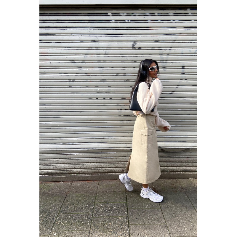 CARGO MIDI SKIRT Pale Khaki Extra Small