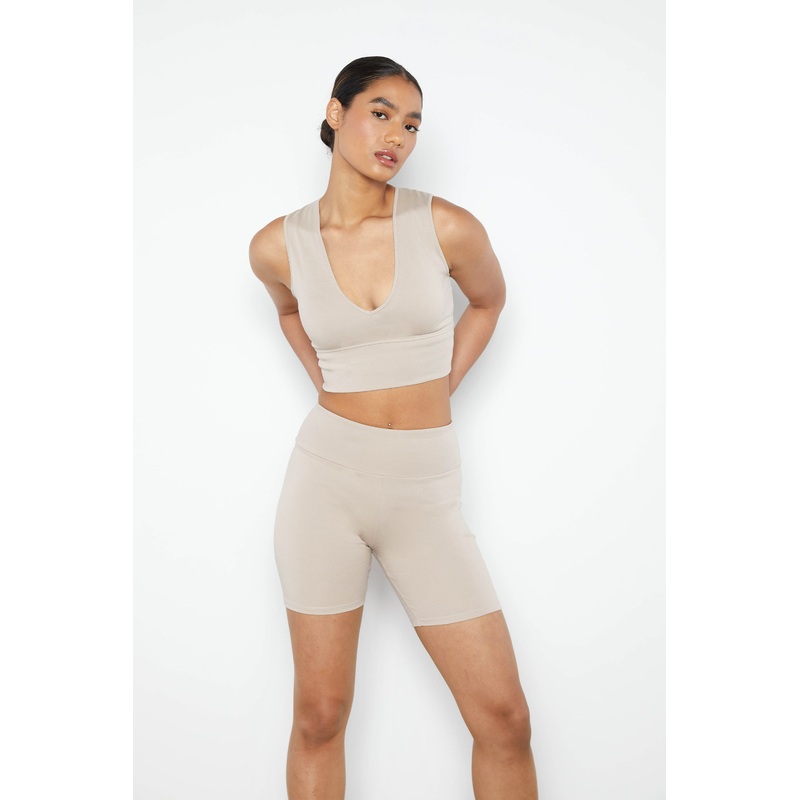 BIKE SHORTS Taupe Double Extra Small