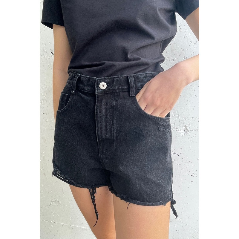 BLACK JEAN SHORT Black Wash 26