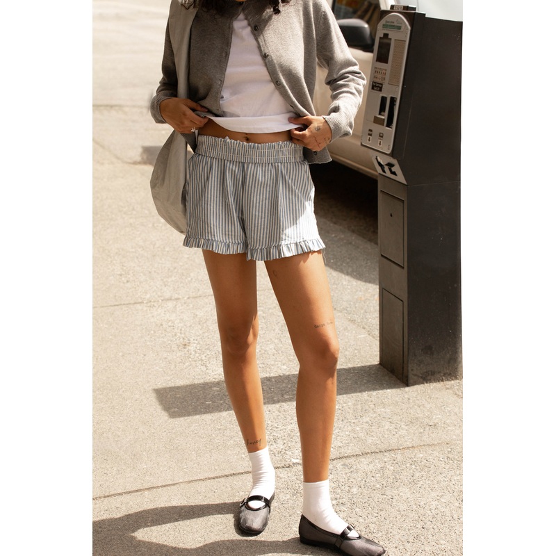 BLUE PINSTRIPE SHORT Navy Extra Small