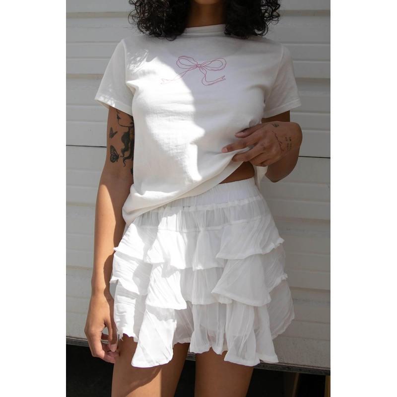 BOW GRAPHIC T-SHIRT Stone Grey Extra Small