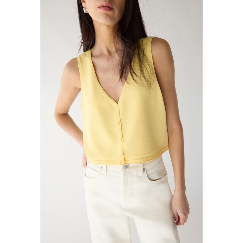 BUTTON FRONT TANK Golden Haze Extra Small