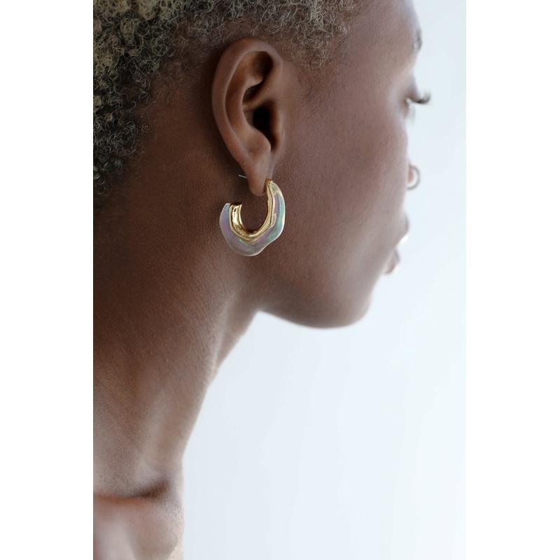 ABSTRACT EARRINGS Gold One Size