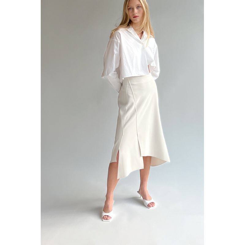 ASYMMETRICAL HEM SKIRT Ivory Small