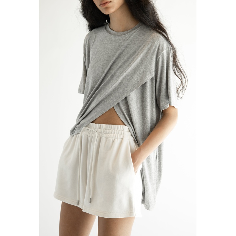 ASYMMETRICAL T-SHIRT Gray Small