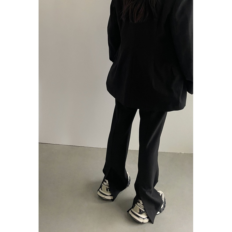BACK SLIT TROUSER Black 0