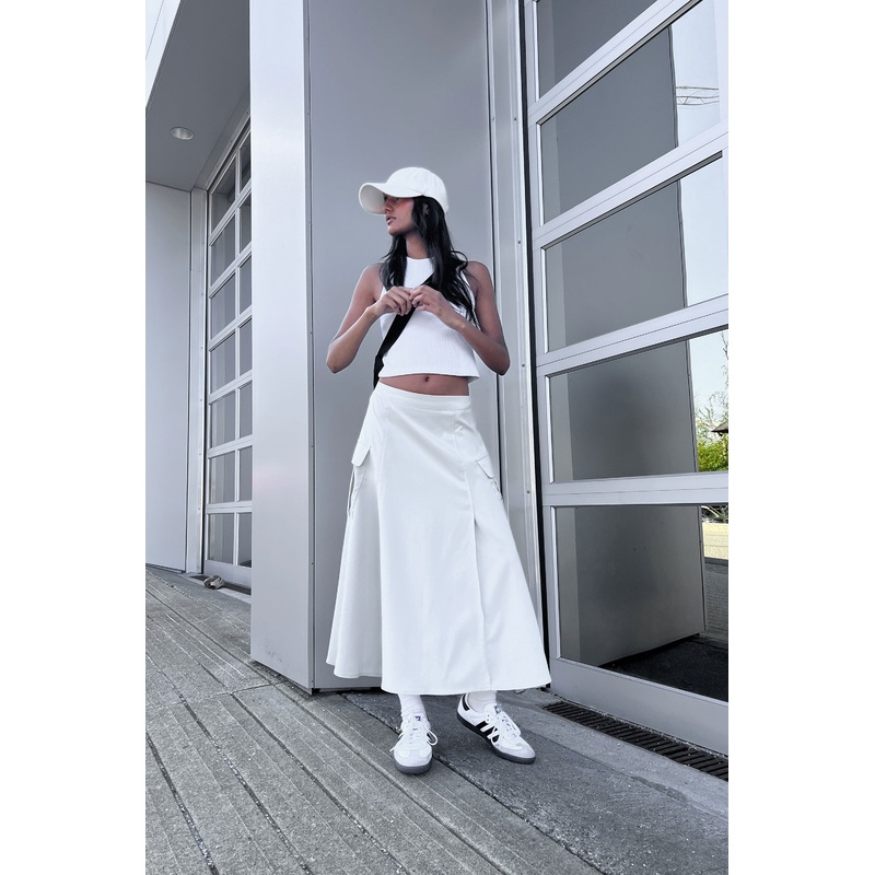 A-LINE CARGO SKIRT GREY Small