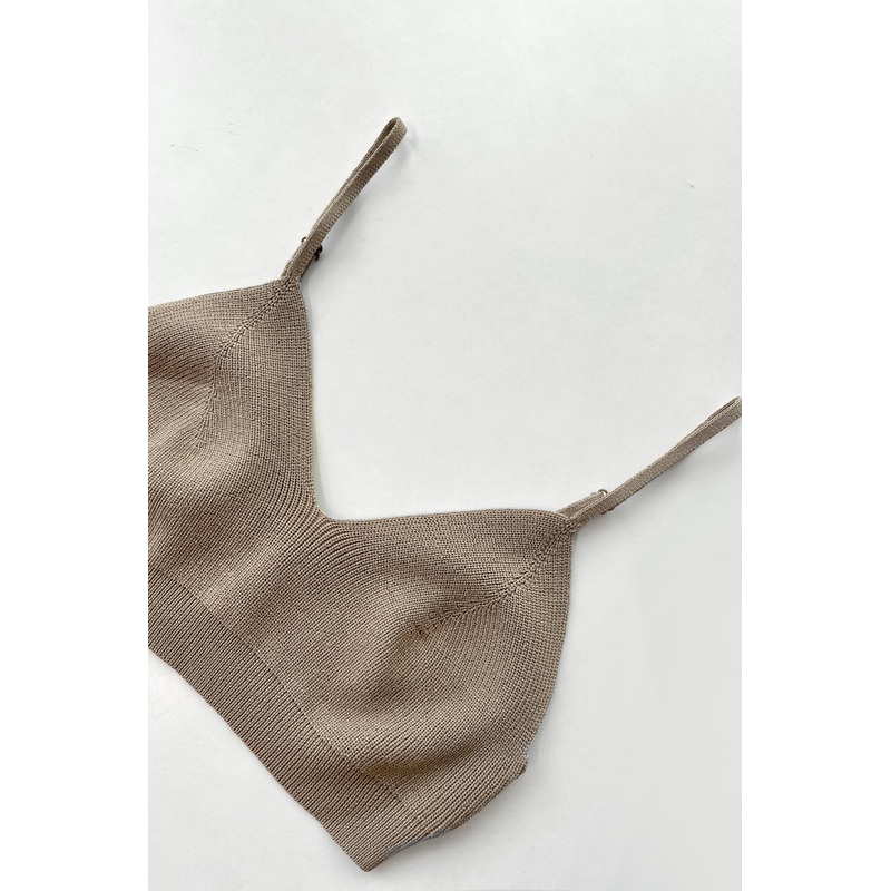 KNIT BRALETTE TAUPE Double Extra Small