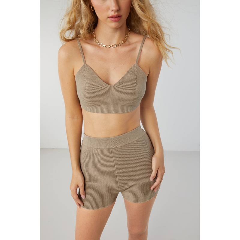 SWEATER BRALETTE LEAD GRAY Extra Small
