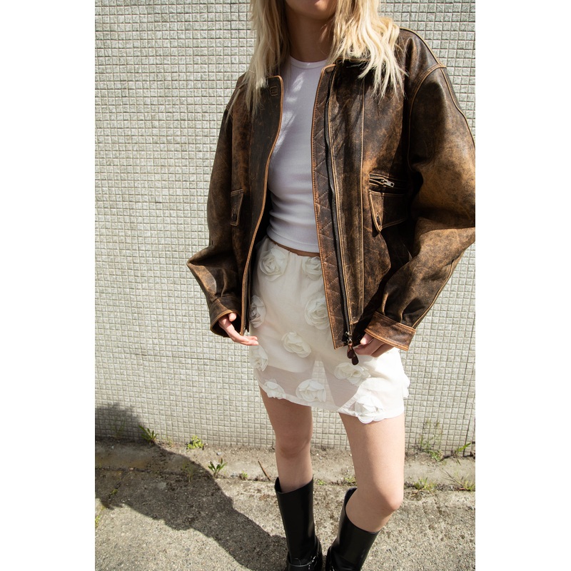 TULLE MINI SKIRT WITH ROSETTES White Extra Small