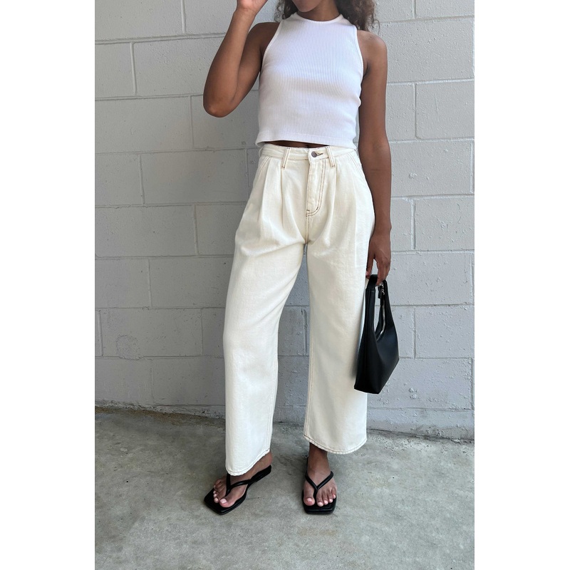 TWILL STRAIGHT LEG PANT White 25